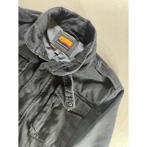 Brooklyn Industries Utility Parka Black Men's L 6 Pocket Zip And Snap Front